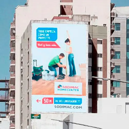 Medianera de Sodimac Homecenter a 50m, Todo empieza con un Proyecto